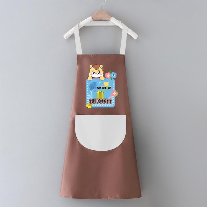 Women's Waterproof PVC Apron with Cooking Sleeves - Oil-Proof, Customizable, Half-Length Waist Design
