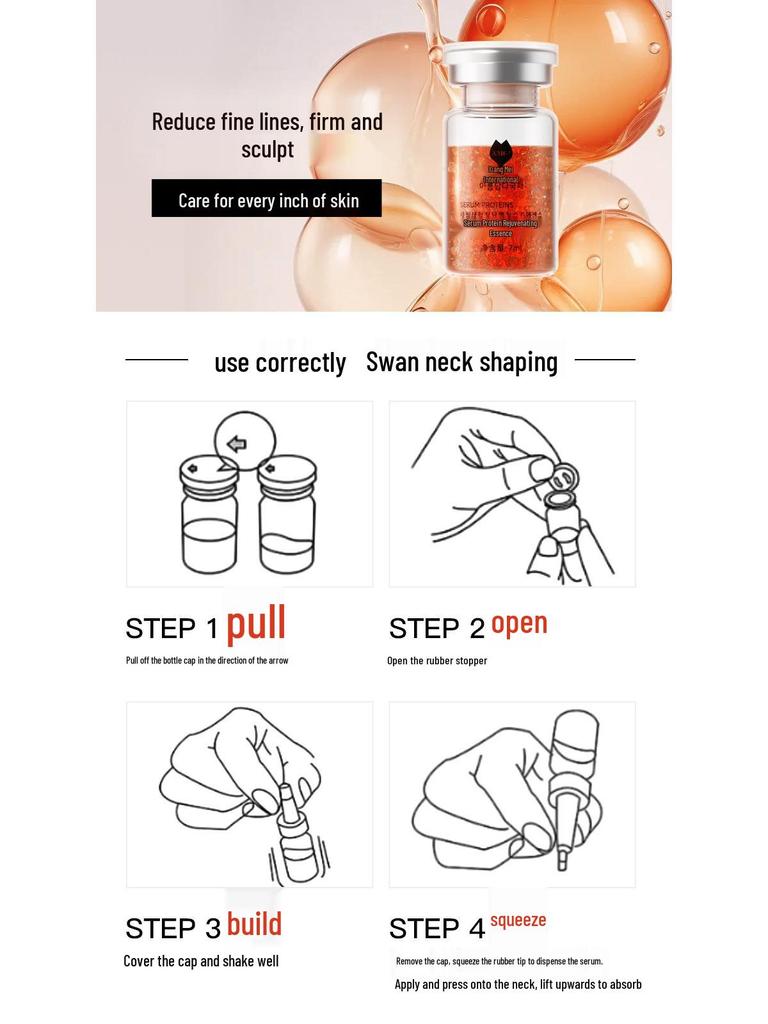 Jingxiutang Rejuvenating Serum Anti-Wrinkle & Fine Line Smoothing Essence, 7ml, 5 Bottles