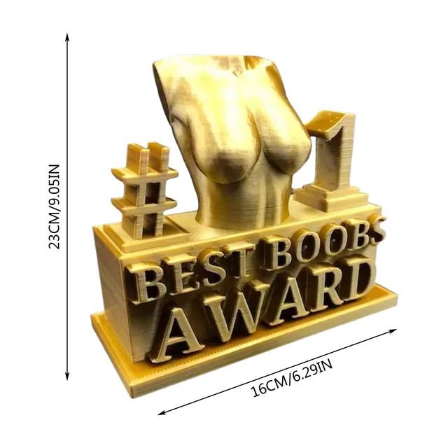 Best Ass Award Creative Best Boobs Award   Gold Ornament Trophy Statue Funny Creativity Resin Home Decorations Gifts