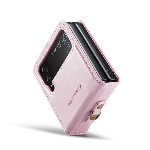 

Для Samsung Z Flip4 противоударный кожаный защитный чехол для Samsung Galaxy Z Flip4 Flip 4 5g Zflip4 Business Matte Cover for Samsung Z Flip 4 розовый