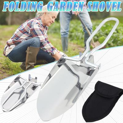Mini Stainless Steel Garden Tools Collapsible Folding Shovel Camping Spade Gardening Planting Nursery Tool Loose Soil