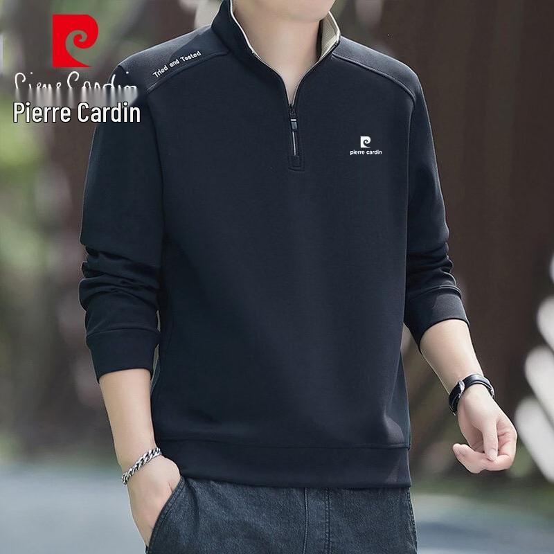 Pierre Cardin Men's Stand-Up Collar Long Sleeve T-Shirt