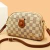 Checkerboard Textured Crossbody Bag: Retro, Versatile, Multi-Layer, Large Capacity, Simple Fashion Shoulder Bag
