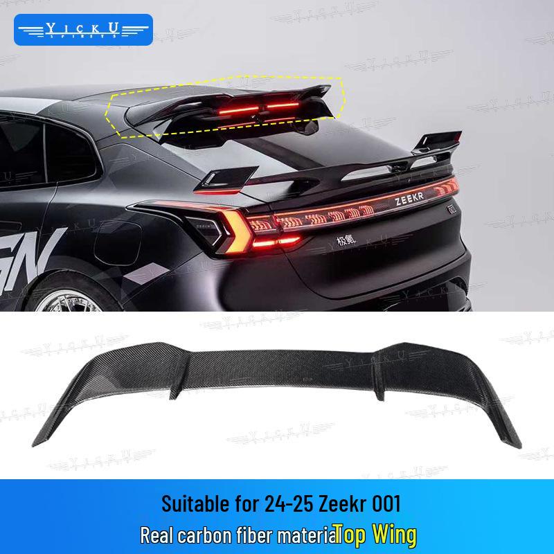 Zeekr 001 Body Kit: Carbon Fiber Front Lip, Side Skirts, Rear Diffuser, Spoiler, Roof Spoiler.