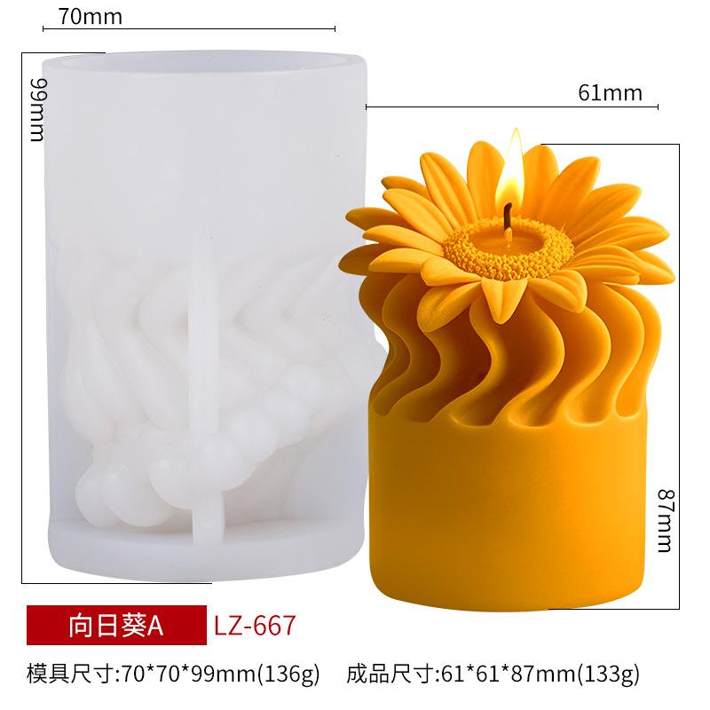

Sunflower Aroma Candle Silicone Molds DIY Sunflower Creative Diffuser Candle Ornament Silicone Mould For Handmade Gift