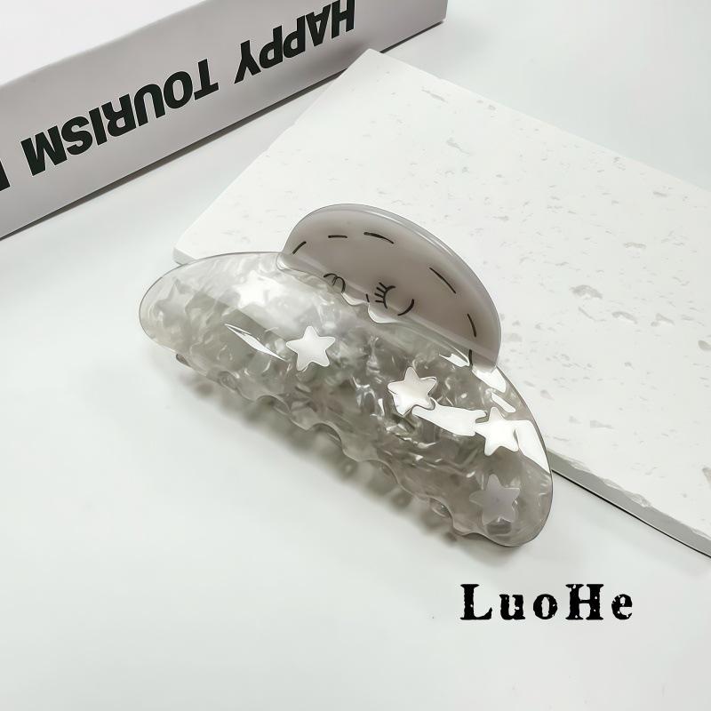 Luohe Jewelry Retro Star Claw Hair Clip - Acetate High Texture Fashion Accessory for Women