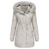 Warm Winter Down Jacket for Women Lightweight Soft Comfortable Outdoor Long Sleeve Thickened Detachable Hood Fashion Trend Wrinkle Resistant