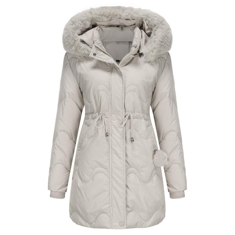 Warm Winter Down Jacket for Women Lightweight Soft Comfortable Outdoor Long Sleeve Thickened Detachable Hood Fashion Trend Wrinkle Resistant