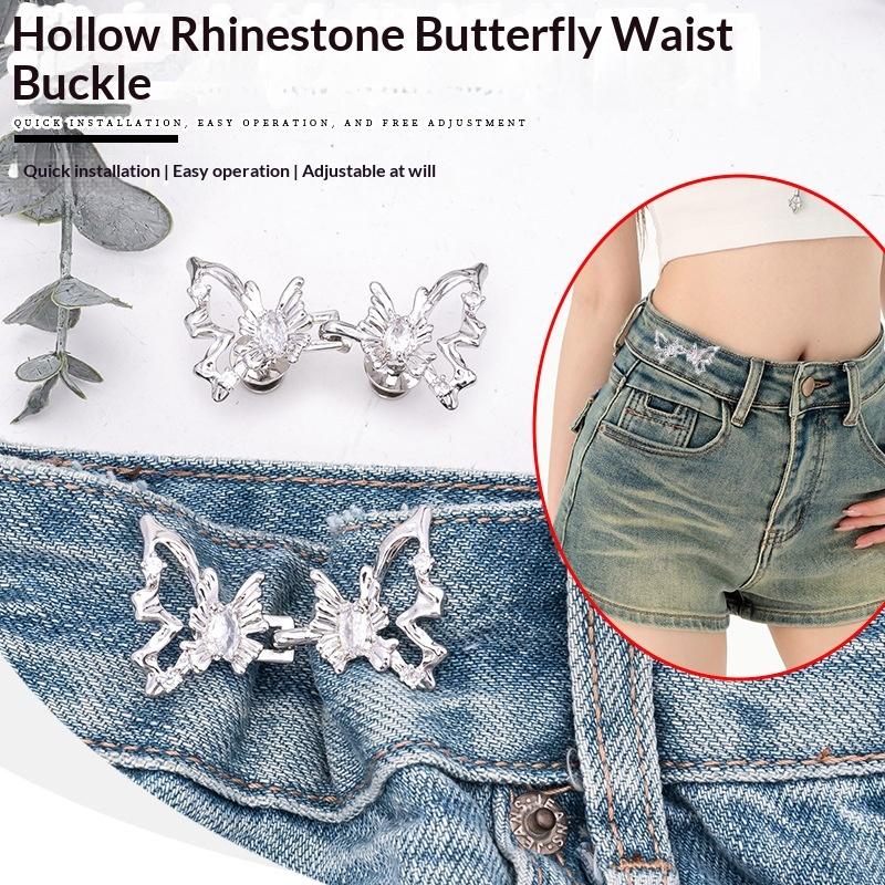 Temperament Hollow Butterfly Waist Tightening Tool Adjustable Waist Buckle Able Jeans Fixed Waist Buckle