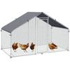 Galvanised Walk In Chicken Coop Hen House w/ Water-Resist Cover, 3 x 1.7 x 1.9m