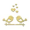 Acrylic Branch Bird Love-shape Mirror Sticker 3d Waterproof Self-adhesive Diy Valentine Day Decoration Mirror Wall Sticker
