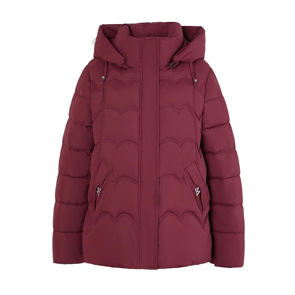 Mom's winter removable hat with cotton thickened warm cotton clothes middle-aged and elderly fashion solid color loose coat