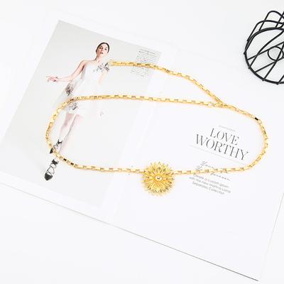Light Luxury Sunflower Waist Chain Women'S Niche Texture Retro Small Daisy Belt Chain Accessories Retro