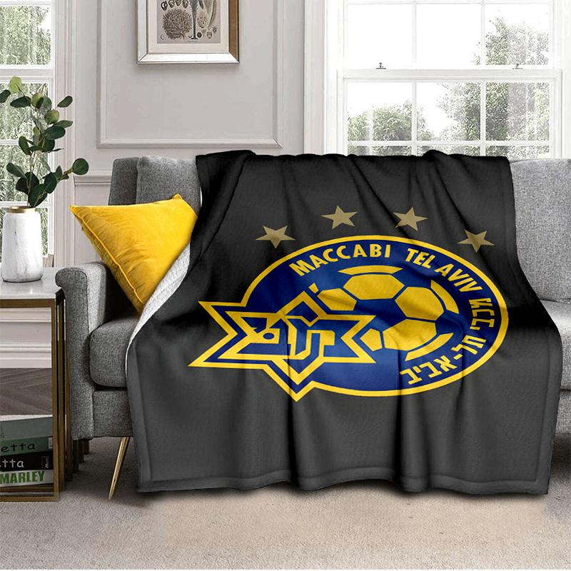 Maccabi Fußball Club Bedruckte Decken Weiche Flanelldecken für Sofa Bett Geschenke für Männer Frauen Picknickdecke Weihnachtsgeschenke