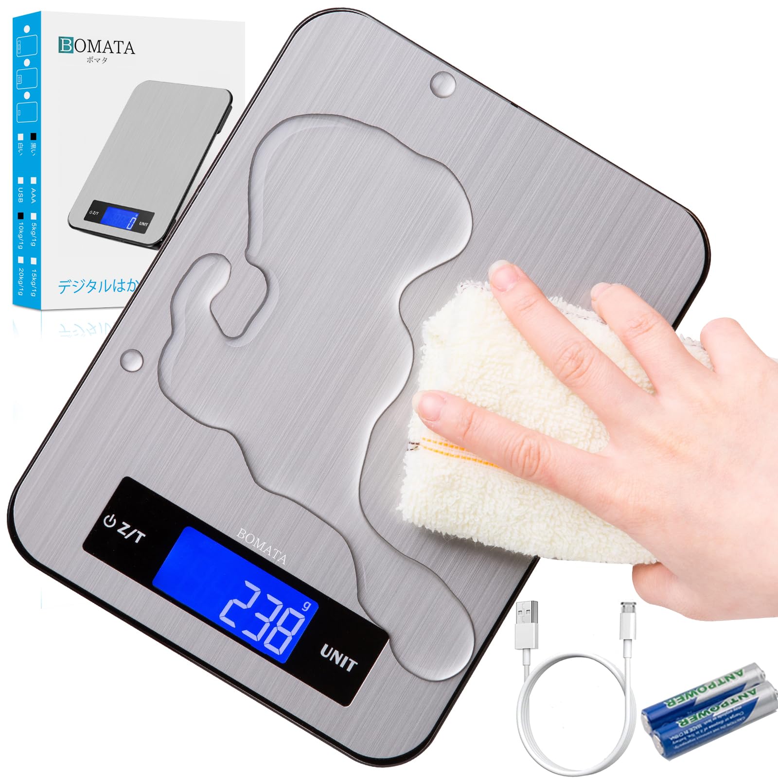 

BOMATA Цифровой 1 г Водонепроницаемый Устойчивый к пятнам Тара мл Режим Новейший дизайн и Композитная конструкция из нержавеющей стали и Закаленного Цифровой Широкий диапазон применений C серый