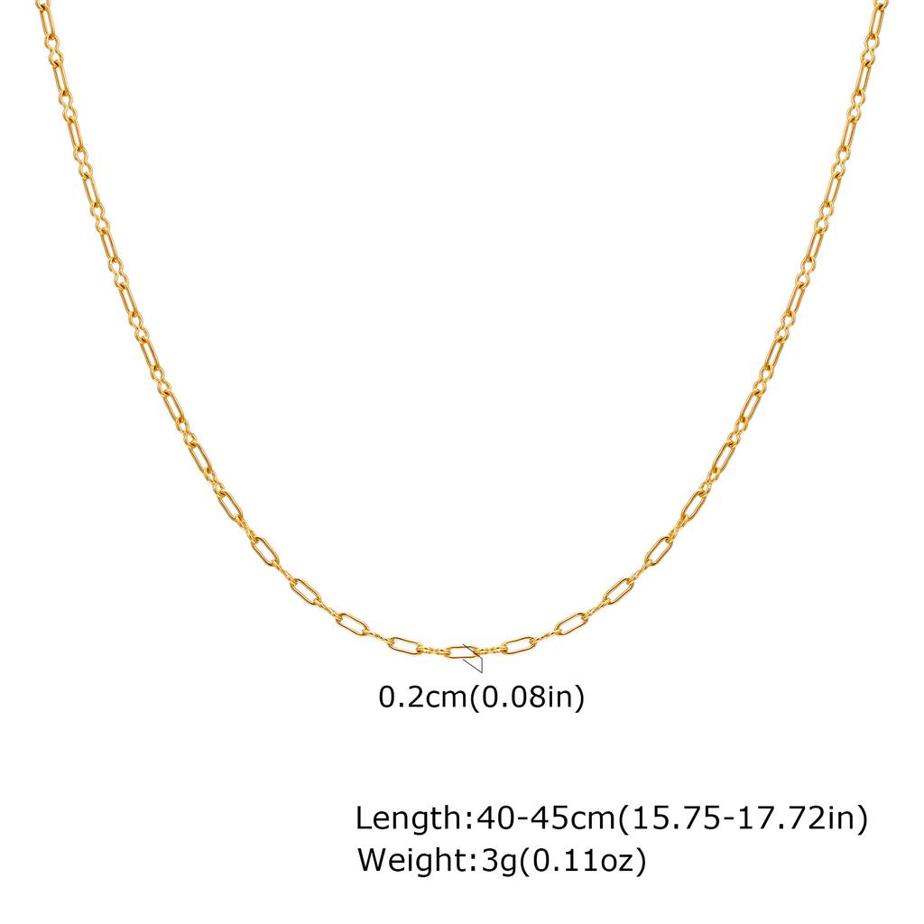 Edelstahl Gliederkette Halskette für Damen, Einfache 18 Karat Vergoldete Dünne Halskette, Minimalistischer Wasserdichter Schmuck