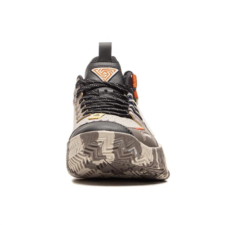 Li Ning Kids Basketball Series Versatile Non-Slip Wear-Resistant Rebound Mid-Top Kids Basketball Shoes Kids Sneakers Dusty-Gray YKBU082-3