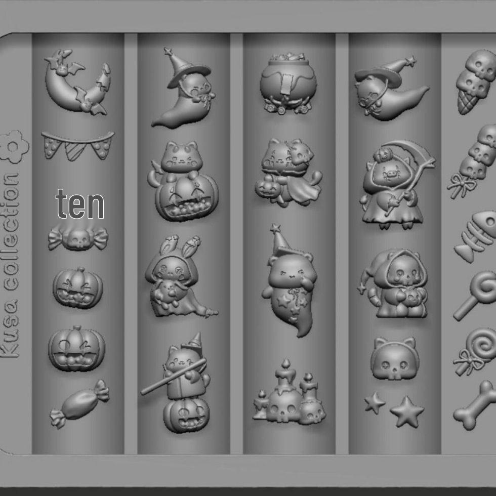 Halloween Pig Silicone Mold for 3D Nail Art and DIY Decoration