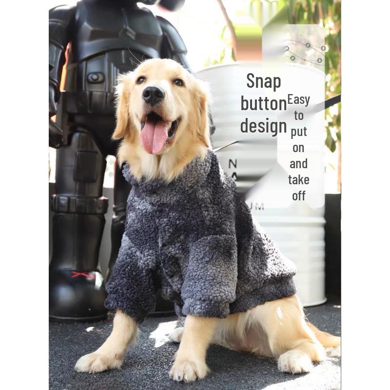 Winter Fleece Dog Clothes for Large Breeds: Labrador, Samoyed, Golden Retriever, Border Collie