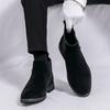 Chelsea Boots Herren Herbst und Winter Wildleder Kurzstiefel modische Retro High-Top Plateau Lederstiefel neue britische Art Lederschuhe