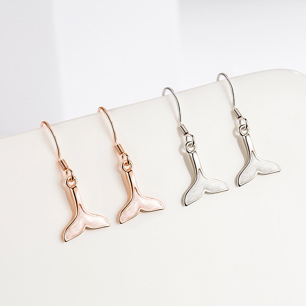 Proste kolczyki syrenki z ogonem ryby dla kobiet