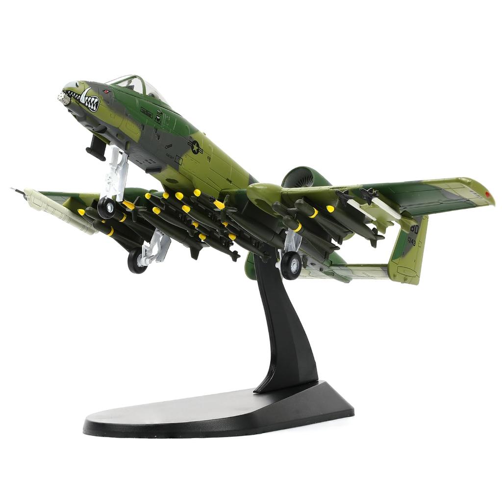 NUOTIE Attack Thunderbolt II Assembled Die Cast Metal Aircraft Model Kit Replica Military Display Collection 1/100 A-10 (Warthog)
