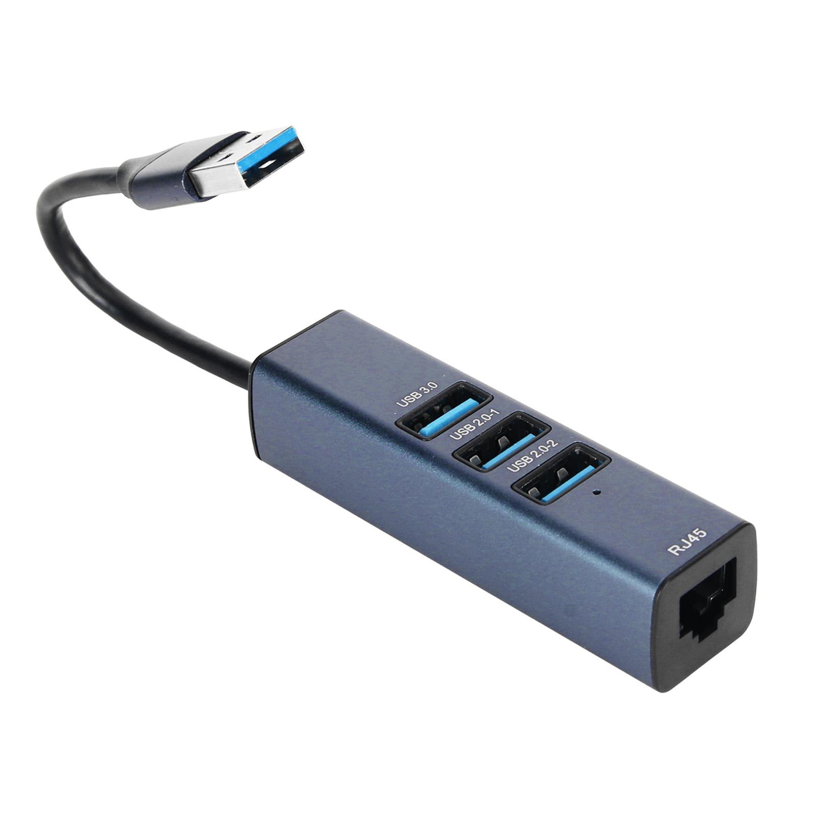 

Адаптер USB-Ethernet 4 порта 100 Мбит/с 5 Гбит/с алюминиевый сплав USB 3.0 концентратор для ноутбука настольного компьютера планшета