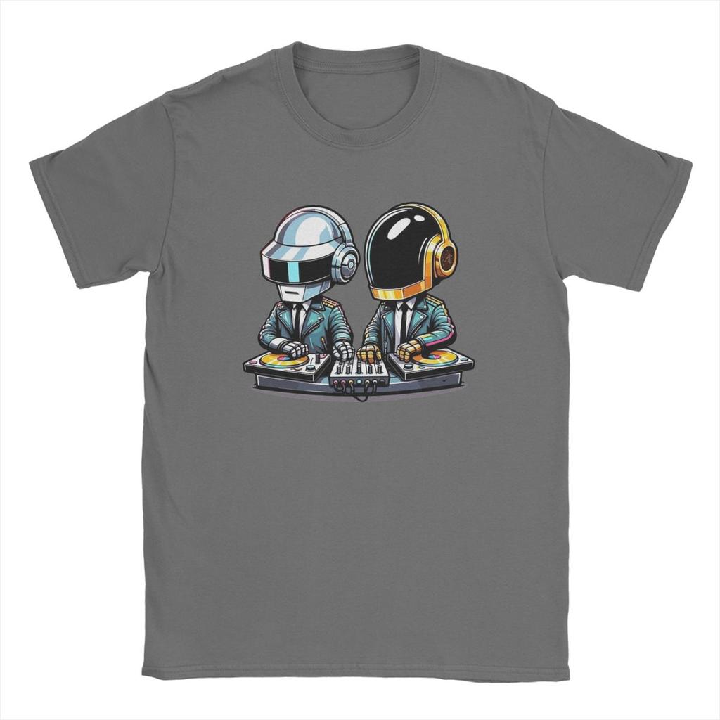 Herren Daft Punk T-Shirt Baumwolle Oberteile Lustige Kurzarm Rundhals T-Shirts Sommer T-Shirts