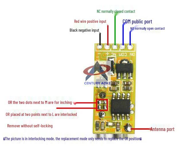 Compact Single-Channel Remote Control Switch with Manual Button for 3.7V-12V LED Relay