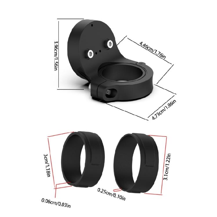 Cycle Computer Mounting Support with Rear Seat Clamp Straps, Round Device Coupling and L-Shape Tool Hardware Included for 1050/840/540