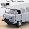 1:18 Scale Russian UAZ TRAVELER Car Model Toy Metal Diecast Pull Back Sound Light Station Wagon Van Models Ornaments Gifts
