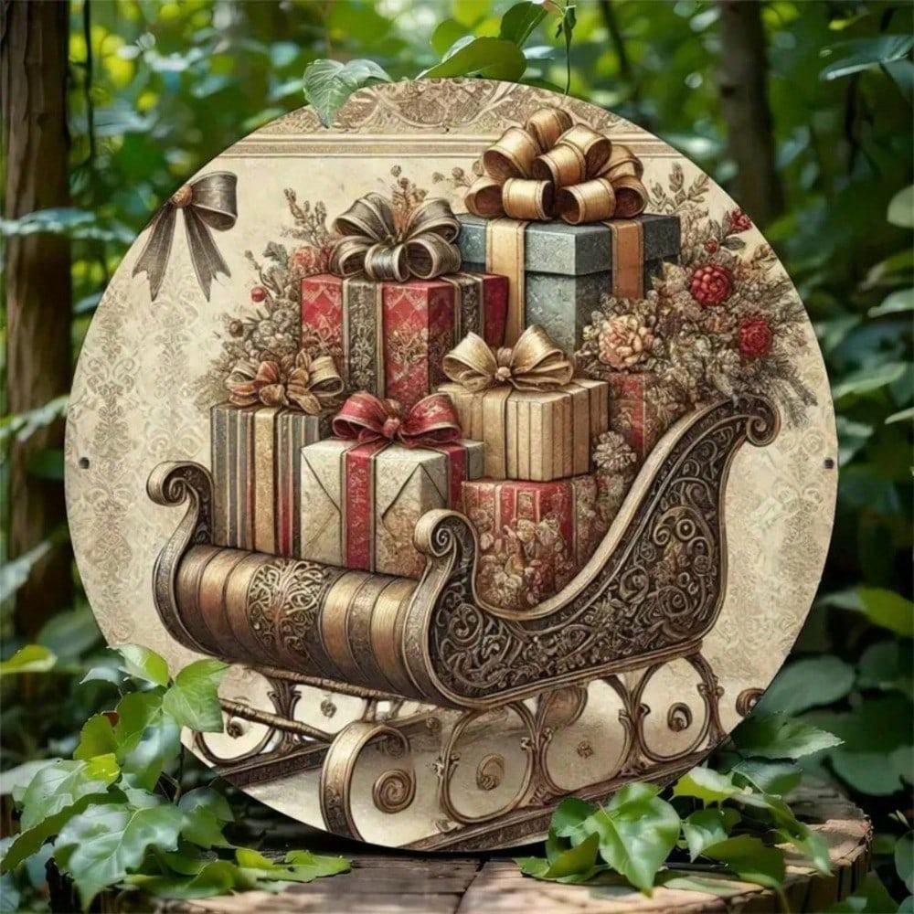 2D Highland Cow Sign Waterproof Metal Wall Art 8x8 Inch Farmhouse Decor