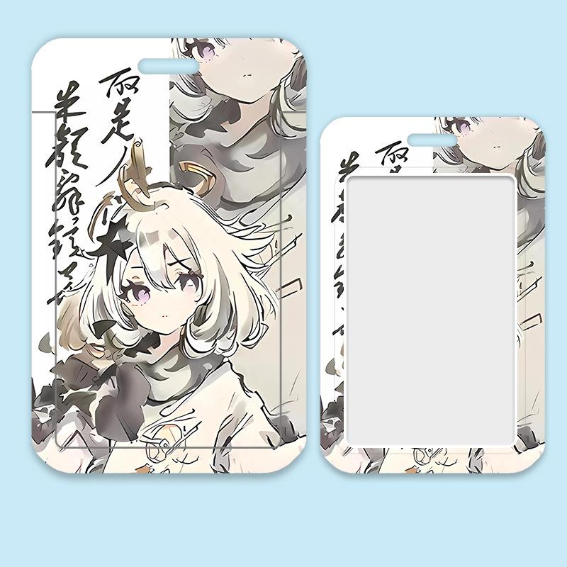 Game Genshin Impact Card Sleeve Business Retractable GanYu Credit Card Holders Bank ID Cover Cases Holders Bus Card Organizer