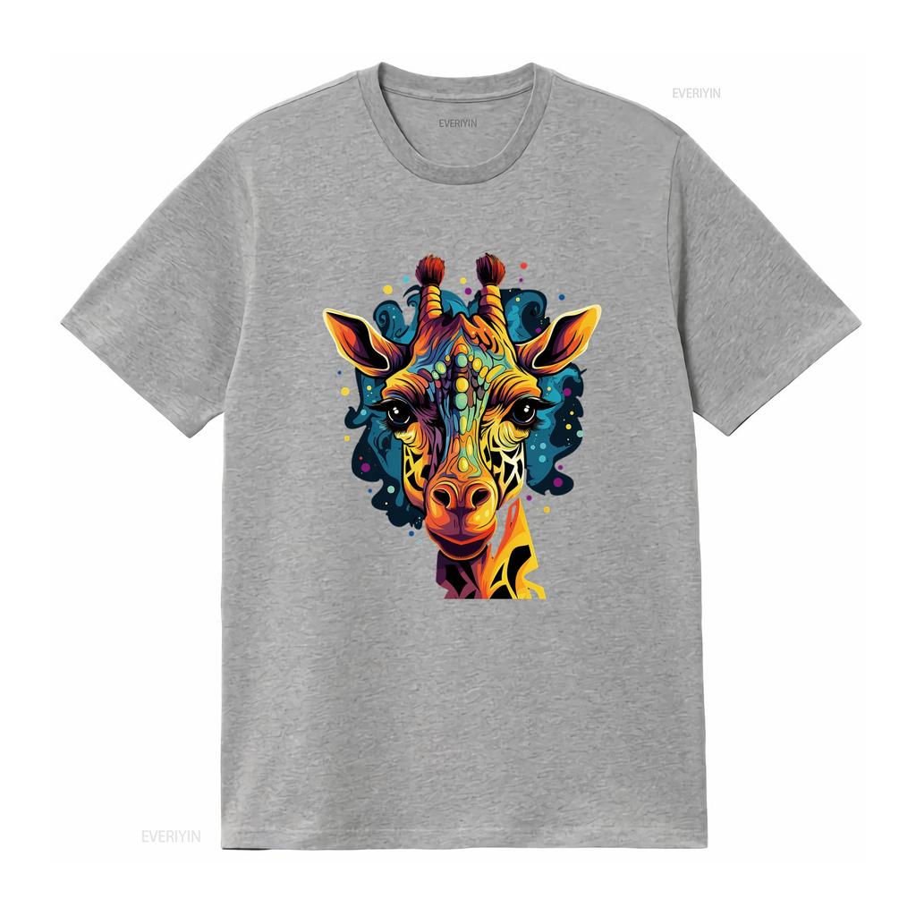 Cartoon Giraffe Cool Unisex S T Shirt For Party Or Birthday Black Vintage Washed Designer Clothes Versatile Streetwear