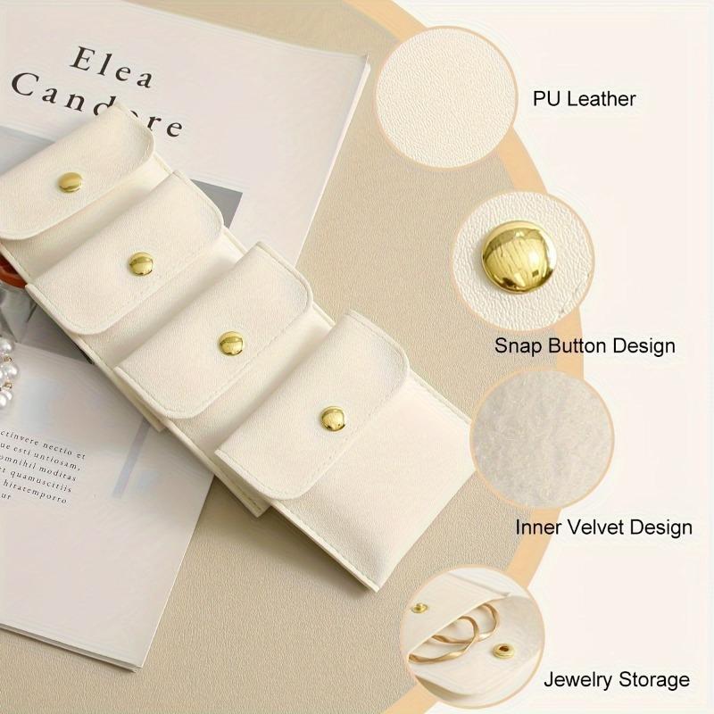 20 Stück Kunstleder Schmuckbeutel, Verschiedene Farben Druckknopfverschluss Taschen für Ringe, Anhänger, Halsketten - Perfekte Aufbewahrungslösung, Schmuckorganizer