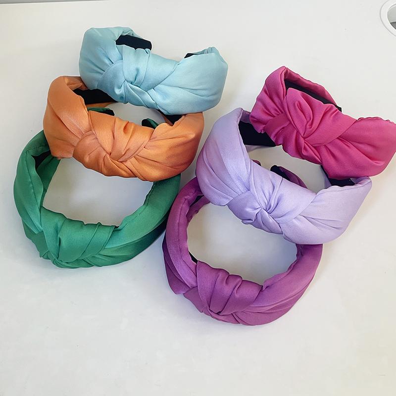 Böhmisches farbiges Satin Schwammknoten Haarband Stirnband Erwachsene Haarschmuck Haarschmuck