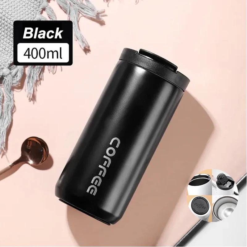 400 ml Edelstahl-Thermokaffeebecher 304 Thermosbecher Auslaufsicherer tragbarer Reise-Thermobecher Wasserflasche Weihnachtsgeschenke
