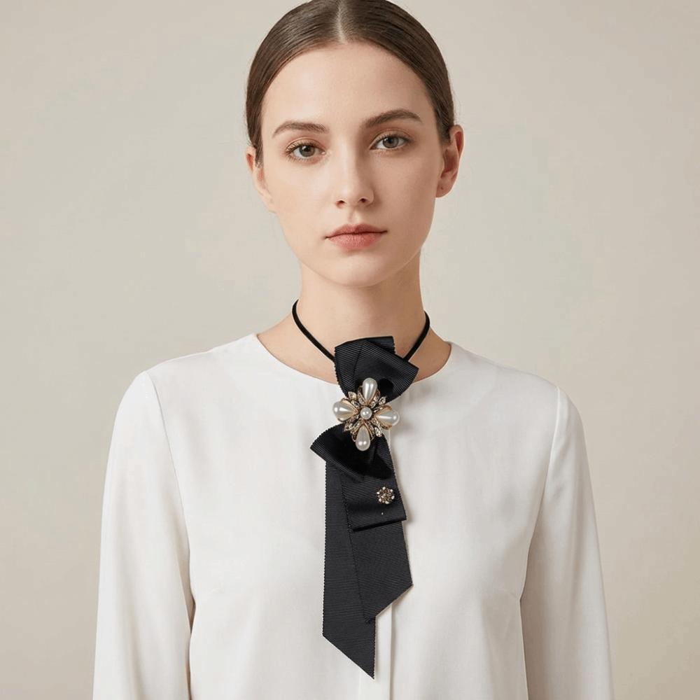 Choker Long Necktie Black Shirt Tie Retro Bow Tie  Women