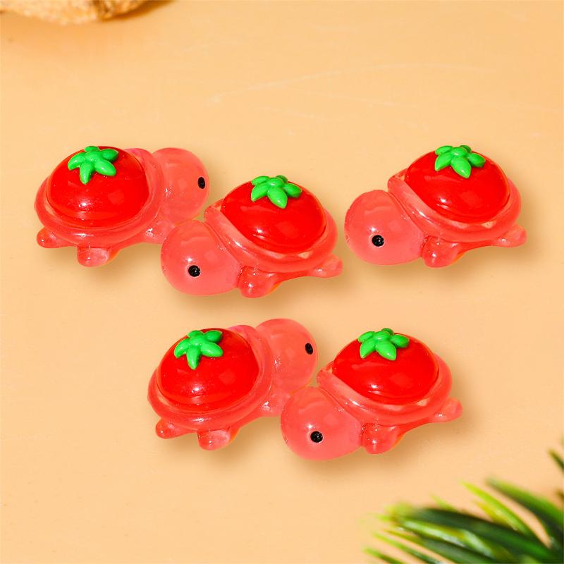 

5Pcs Mini Resin Luminous Cartoon Fruit Turtles Ornament Dollhouse Scene Decor Accessories Pretend Play Toy Home Desktop Decor