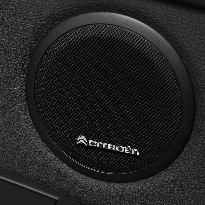 2/4pcs Car 8Qo Stickers Speaker Decorate Emblem Sticker For Citroen Logo C2 DS C4 Aircross C3 C4l C5 Xsara Picasso ElyseeQ8