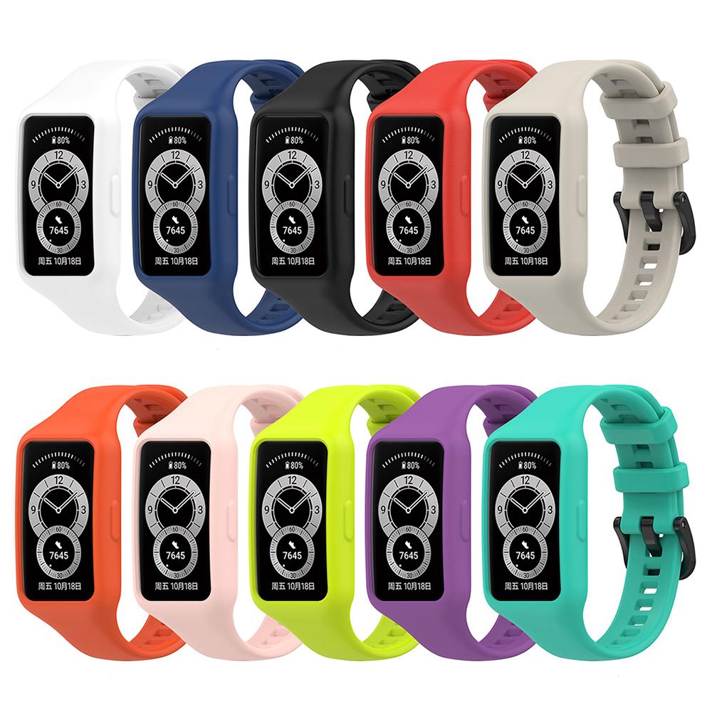 Bracelet en silicone pour Huawei Band 7/6, bracelet intégré pour Huawei Honor Band 6 + étui