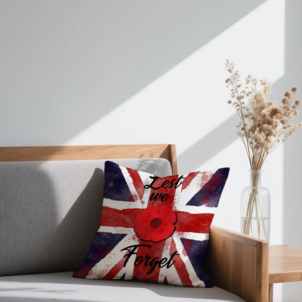 Lest We Forget cushion cover Square Sofa Cushion Cover Casual Skin-Friendly Comfortable Pillow Cover