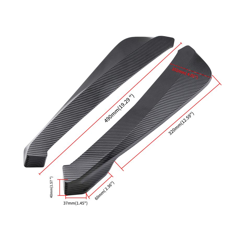 Universal 2 Buc. Difuzor Splitter Spoiler Buza Bară Spate Mașină Aspect Fibră de Carbon