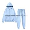 Men's Solid Color Plus Velvet Hooded Sports Set - Zipper Long Sleeve, Warm for Autumn/Winter
