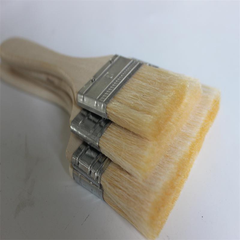 Soft Bristle Wool Brush with Wooden Handle - Hand-Selected, Non-Shedding, Ideal for Latex Paint