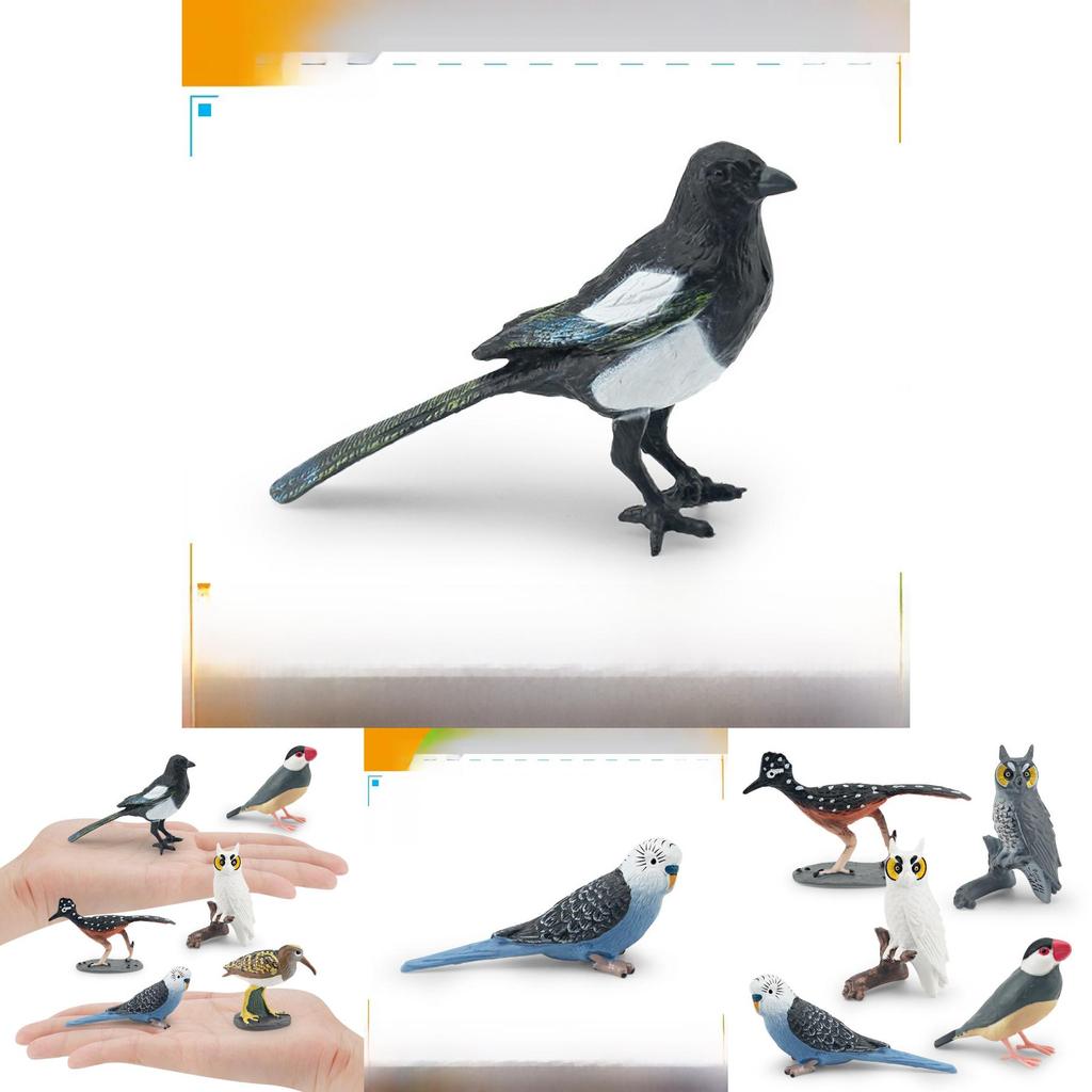 Realistic Bird Models Pvc Garden Decor Collection With Magpie Parrots And Owl Animal Figurines For Landscaping And Home Decoration