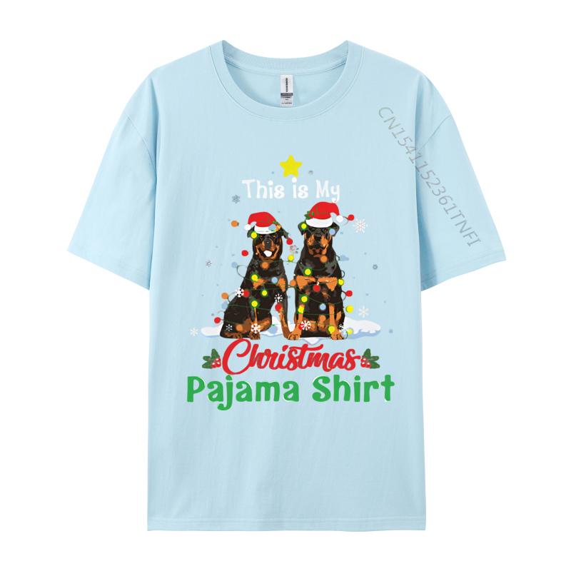 This Is My Christmas Pajama Rottweiler Tshirt Cotton High Street Tops T Shirts Casual Tee Shirts Unisex Grey Shirt Graphic Tee