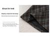 Women's Flocked Plaid Skirt 2026: Winter Elastic High Waist A-line Hip-Covering Skirt