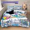 3pcs Cinnamoroll's Magical Birthday Adventure Print Bedding Set (1 Cover + 2 Pillowcases, Without Inserts),  Soft and Comfortable S007
