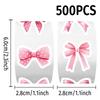 Pink Bow Stickers - 500/Roll for DIY Journals, Gift Boxes, and Decorative Sealing Labels